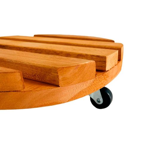 Suporte para Vaso Redondo 22cm Eucalipto Stain Jatobá S9190 Massol