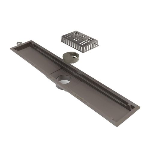 Ralo Linear PVC Novii 50cm Tampa Inox Polido Saída Central