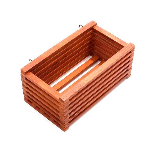 Cachepô Madeira 18x32cm Ripado Stain Jatobá VP346 Massol