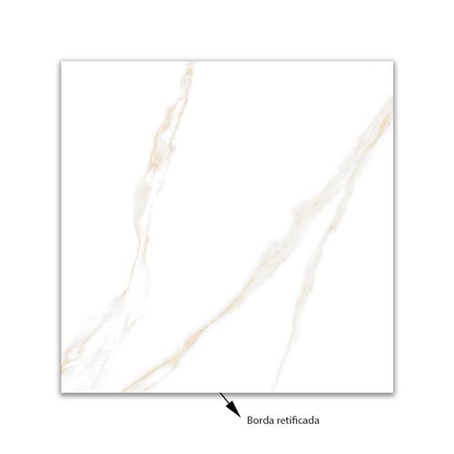 Porcelanato "A"  Decore 61,8x61,8 Alpes Gold Lux Polido Retificado