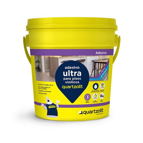 Cola Ultra para Piso Vinílico Quartzolit Branco 18kg