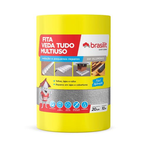 Fita Veda Tudo Quartzolit Multiuso Cinza 20cmx10m
