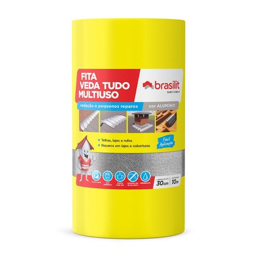 Fita Veda Tudo Quartzolit Multiuso Cinza 30cmx10m