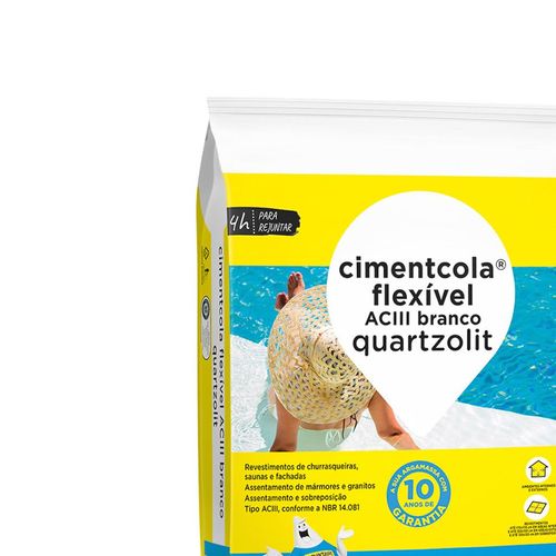 Argamassa AC3 Quartzolit Flexível Interno e Externo Branco 20kg