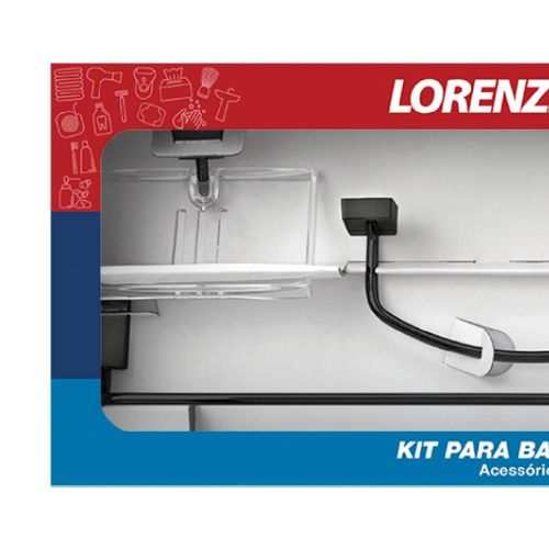Kit Acessórios Banheiro Lorenzetti Lorenway 5 peças Preto