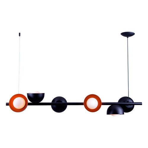 Pendente Noruega 6 Multhi Decor Preto e Cobre 120x22,5cm