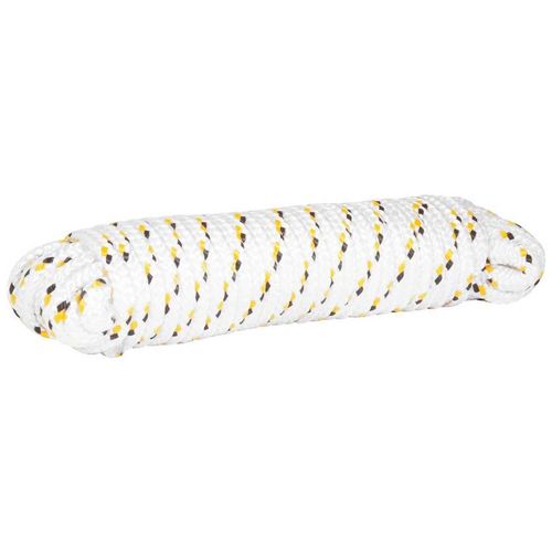 Corda Multifilamento Vonder Trançada Branco com Preto e Amarelo 10mmx15m