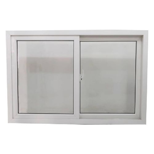 Janela de Correr PVC Multilit com 2 Folhas e Vidro de 4mm Fecho Concha Branca 100x120x7,5cm
