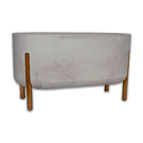 Floreira Decore Japi Cimento Queimado  66cm