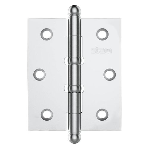 Dobradiça Stam Cromado Pino Bola com 2 Aneis 3.1/2"x 2.1/2x1,7mm