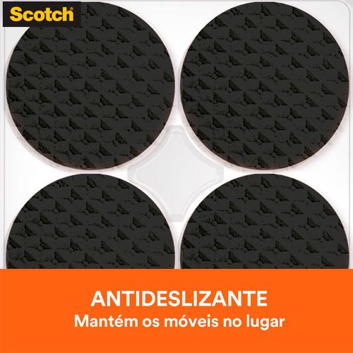 Feltro Anti deslizante 30x30mm Redondo Preto G com 9 peças 3M