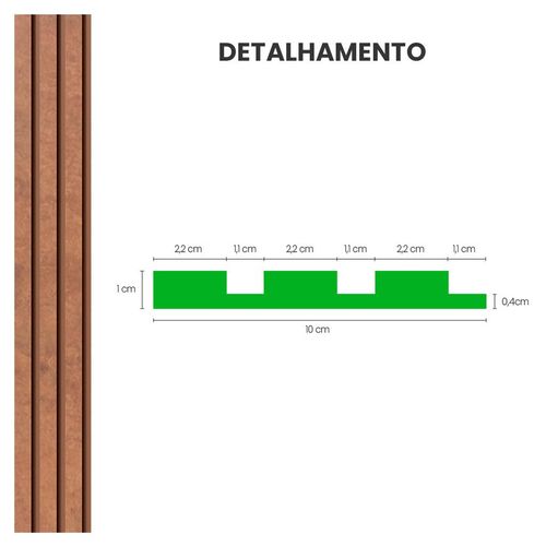 Painel Ripado em EVA Autocolante Urban Bronze com 10 Metros 1x10cm